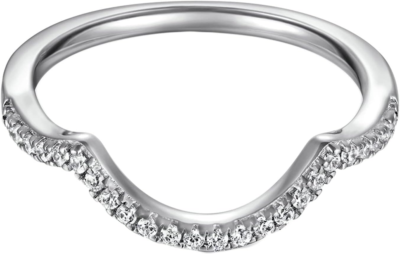 925 Rings for Women Sterling Silver Wedding Bands for Women 3 Ring Set Luxury Round White Cubic Zirconia Silver Ring Women Size 5-10