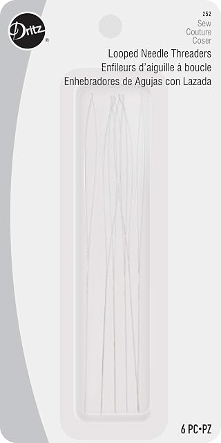 Dritz 252 Looped Needle Threaders-6/Pkg, Silver, 4 UK