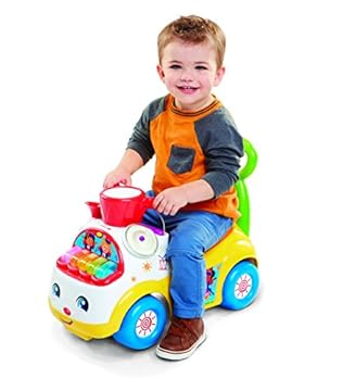 Little People Ultimate Toddler Ride-On Toy with Music & Lights by Jakks Pacific – 5 Marching Tunes, Instrument Play Mode, Detachable Trumpet, Engine Sounds, Under-Seat Storage, Batteries Included
