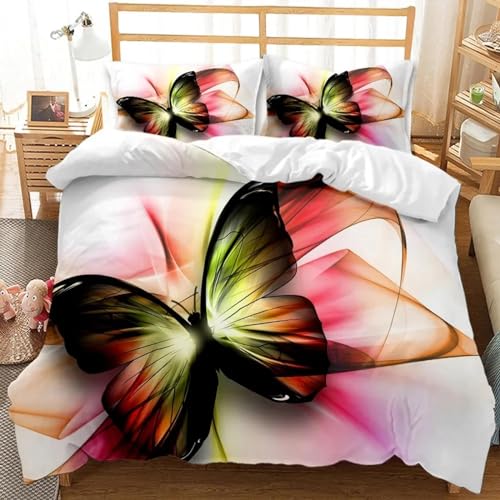 Housse de couette papillon en polyester thermorégulateur et infroissable