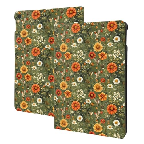 Protection iPad 10.2 antichoc pour éviter les rayures avec étui folio marguerite orange