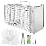 Petigi Tierfalle Lebendfalle Marderfalle Katzenfalle Tierfalle Kastenfalle Drahtfalle 50 x 20 x 27 cm Stable