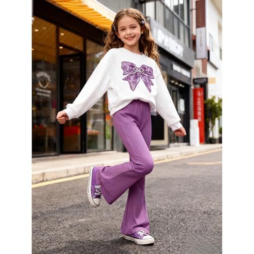 Image of Girls Clothes 2 Piece Cute Butterfly Sweatshirt & Flared Pants /Cargo Pants Winter Outfits for Teen Girls 7-14Y