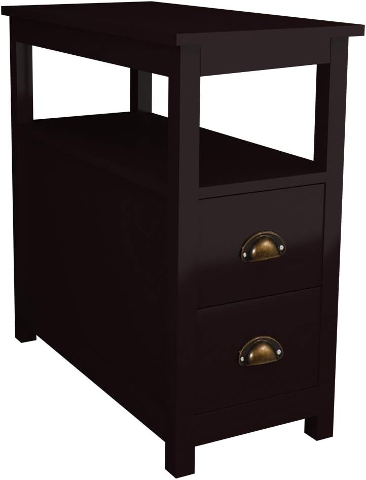 soges End Table Side Table Coffe Table with 2 Storage Drawers and a