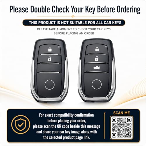Image of JVCV 2 Pack Soft TPU Transparent Cover Compatible with Toyota Fortuner Camry Vellfire Hilux Innova Crysta Fortuner Legender Innova HyCross Land Cruiser 2B /3B Smart Key (Transparent Black)