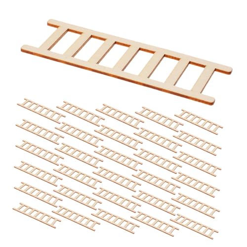 iplusmile 50 Pièces Mini Échelle Bois Miniature Escalier Réaliste pour Maison de Poupée Accessoires DIY pour Féerique et Meubles Miniatures