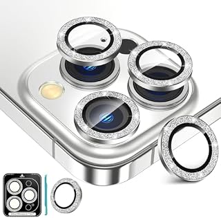 Fewdew [3+1 for iPhone 15 Pro Max/iPhone 15 Pro Camera Lens Protector, 9H Tempered Glass [Anti Scrach] Metal Individual Ring Camera Screen Protector Cover for iPhone 15 Pro/Pro Max,Natural Titanium