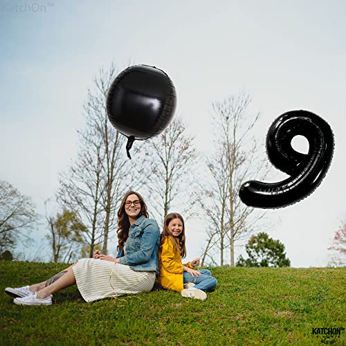Image of KatchOn Black Number 9 Balloon 40 Inch, Foil 9 Birthday Balloon