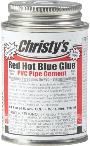 Christy's Red Hot Blue Glue PVC Cement, 1/4 Pint (4 fl oz)