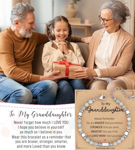 Stocking Stuffers for Teen Girls, Kids, Tiny Gemstone Beaded Bracelets for Women Teenage Teen Girl Gift Trendy Stuff with Inspirational Card2