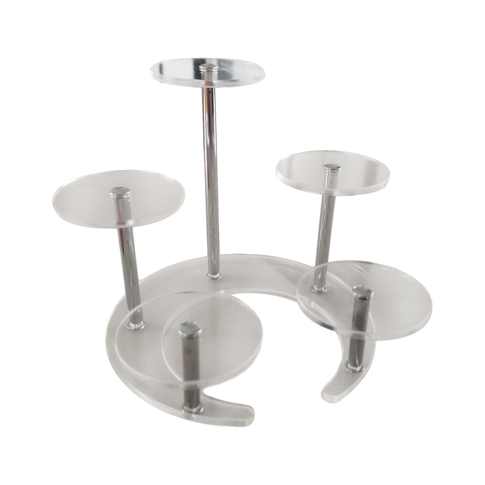 TWISAXC Wooden Dolls Collection Display Riser Stand Organize Miniature Collection Stylishly Wooden Display Riser Stand For Dolls Cupcake Acrylic Clear Table