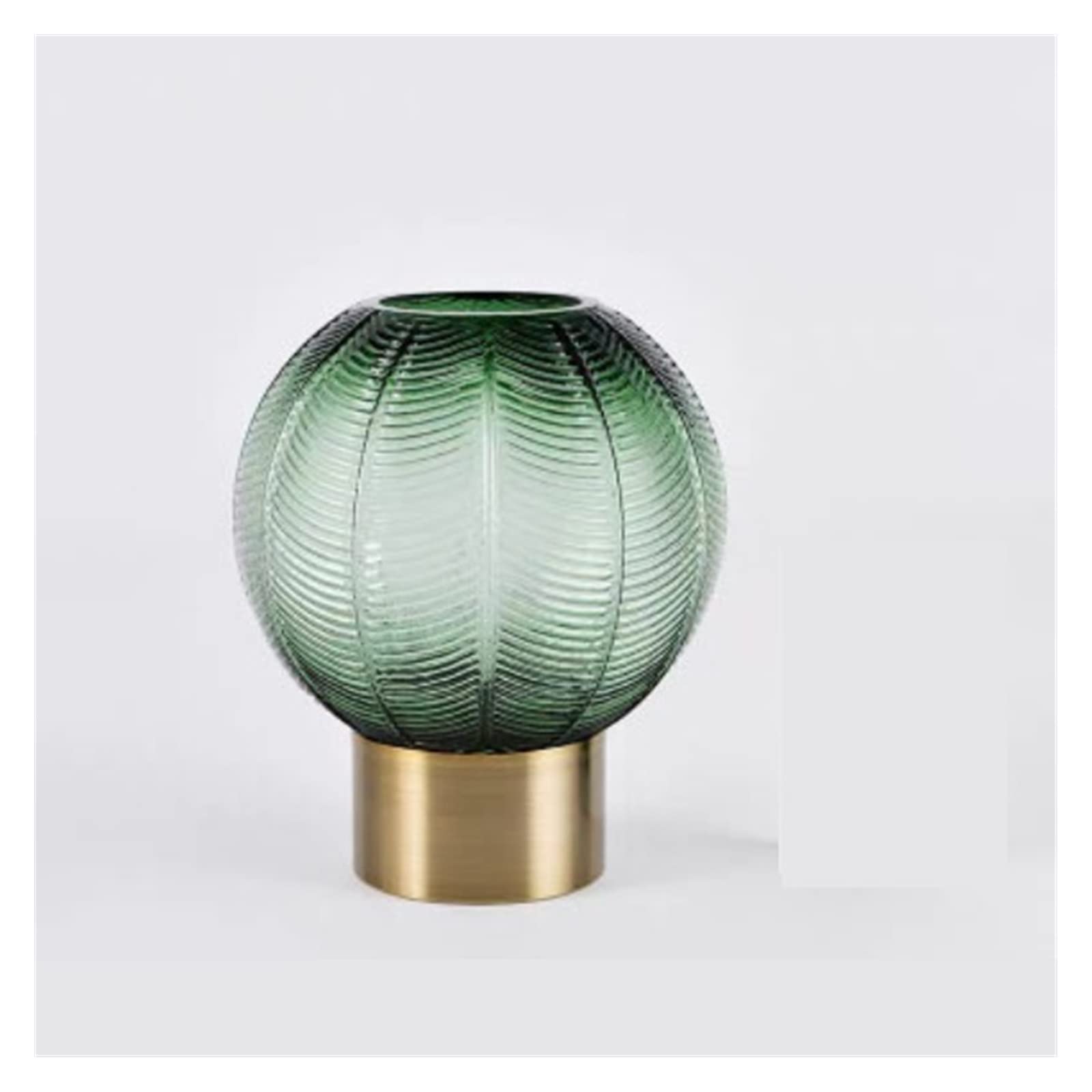 Centerpiece Vases Creative Metal Base Glass Vase Dried Flower Ornaments Luxury Home Decoration Living Room Wedding Gift(Large)