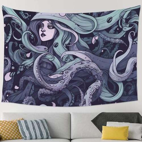 Tapisserie murale sorcière de la mer grand format pour habiller et transformer vos murs nus