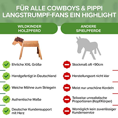 Wildkinder Holzpferd für Draußen - Spielpferd und Pferd zum Reiten für Kinder - Kreativität, Fantasie, Motorik… – Bild 3