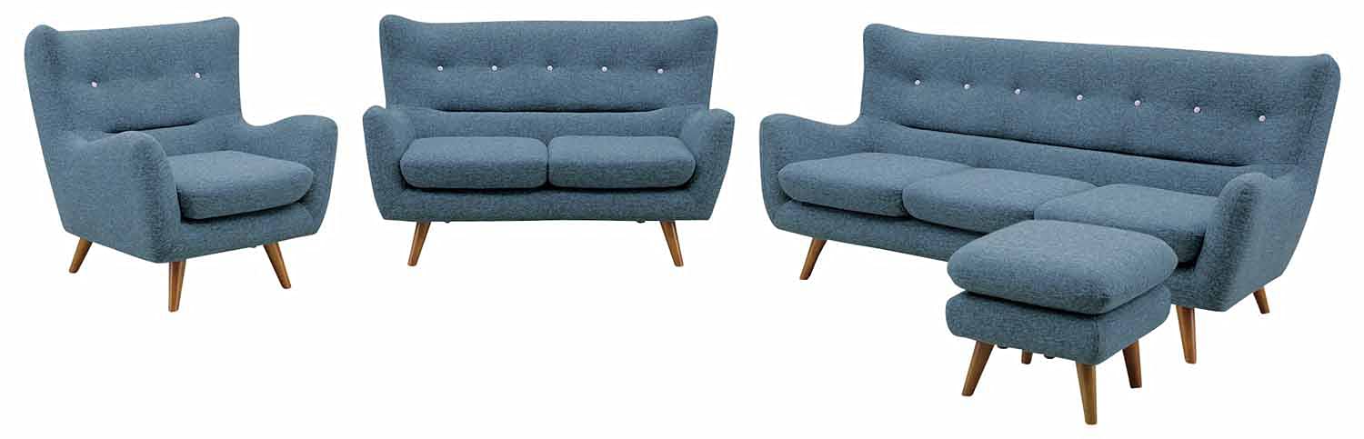 Amazon｜サンコウ ファビオラF ソファ 2人掛け ファブリック ブルー