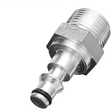 Quick Connect M22 Adapter, Pressure Washer Gun Hose Fitting, Silver, Metal, for Lavor VAX