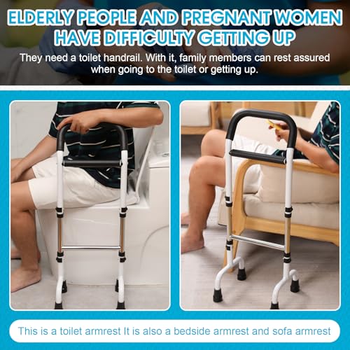 Bulyoou Walking Cane Standing Aids and Supports Adjustable Cane Stand Assist Aid for Elderly up to 300lb Height Adjustable 28.74-36.22 in Mobility for Seniors, Adults and Assistance(White) - Thumbnail 3