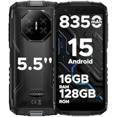 DOOGEE Fire 3 Teléfono Movil irrompible Android 15 5.5" IPS HD+ 8350mAh 12GB +64 GB/2TB TF movil Resistente 13MP+8MP Octa Core NFC/Face ID/GPS/OTG/3 5mm/Widevine L1/IP68&IP69/4G Dual SIM Smartphone
