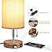 Hong-in Nightstand Lamp with 3 Color Modes - Lamp for Bedroom with USB-C USB-A Charging Ports, 2700/3500/5000k Bedside Lamps by Pull Chain, Small Table Lamp for Bedroom, Office, Living Room