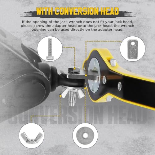 Image of Car Jack Wrench Set - Heavy Duty Ratchet Spanner with Extendable Handle | Universal Tyre Nut Remover Tool for Car, SUV, Truck | Portable, Durable, Easy to Use