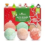 Christmas Squishy Bubble Bath Bombs for Kids with Surprise Squishy Toys Inside by Two Sisters. 6 Large 99% Natural Fizzies in Gift Box. Moisturizes Dry Skin. Releases Color, Scent, Bubbles