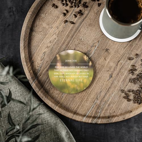 Sous-verre ronds en céramique déco de table chrétienne et salon