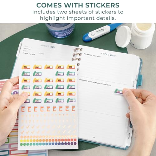 Clever Fox Personal Health Record Keeper – Medical Care Planner – Wellness & Medication Tracker Journal for Patients – Organizer Notebook, Daily Tracking Log Book & Appointment Diary (Aquamarine)