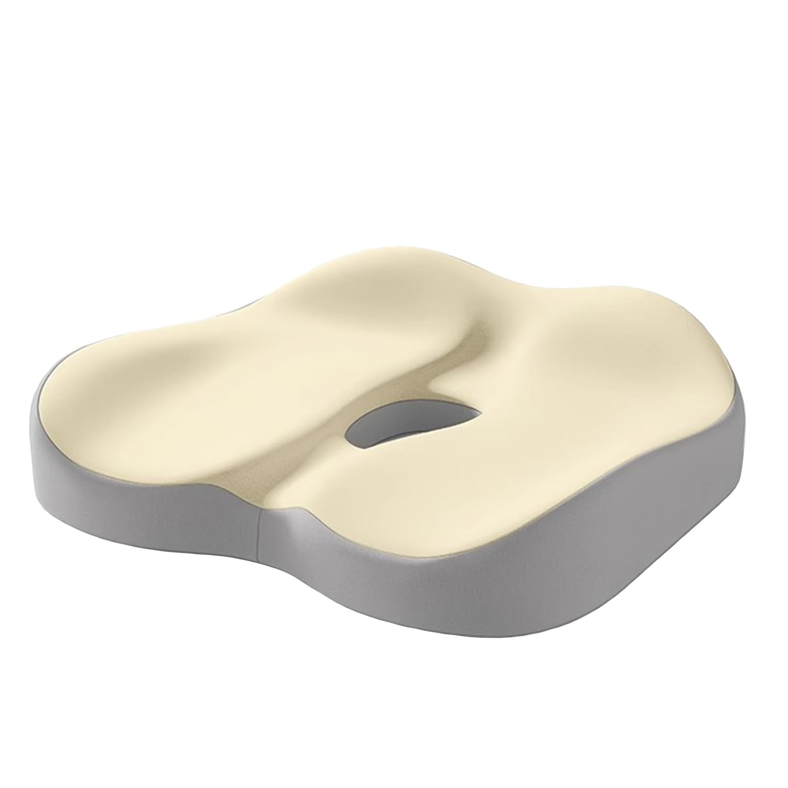 Cojín Silla Oficina Ortopédico, Cojin Coxis de Espuma Memoria, Cojin para Escritorio Silla Asiento Coche, Alivio del Dolor y la Ciática,Beige