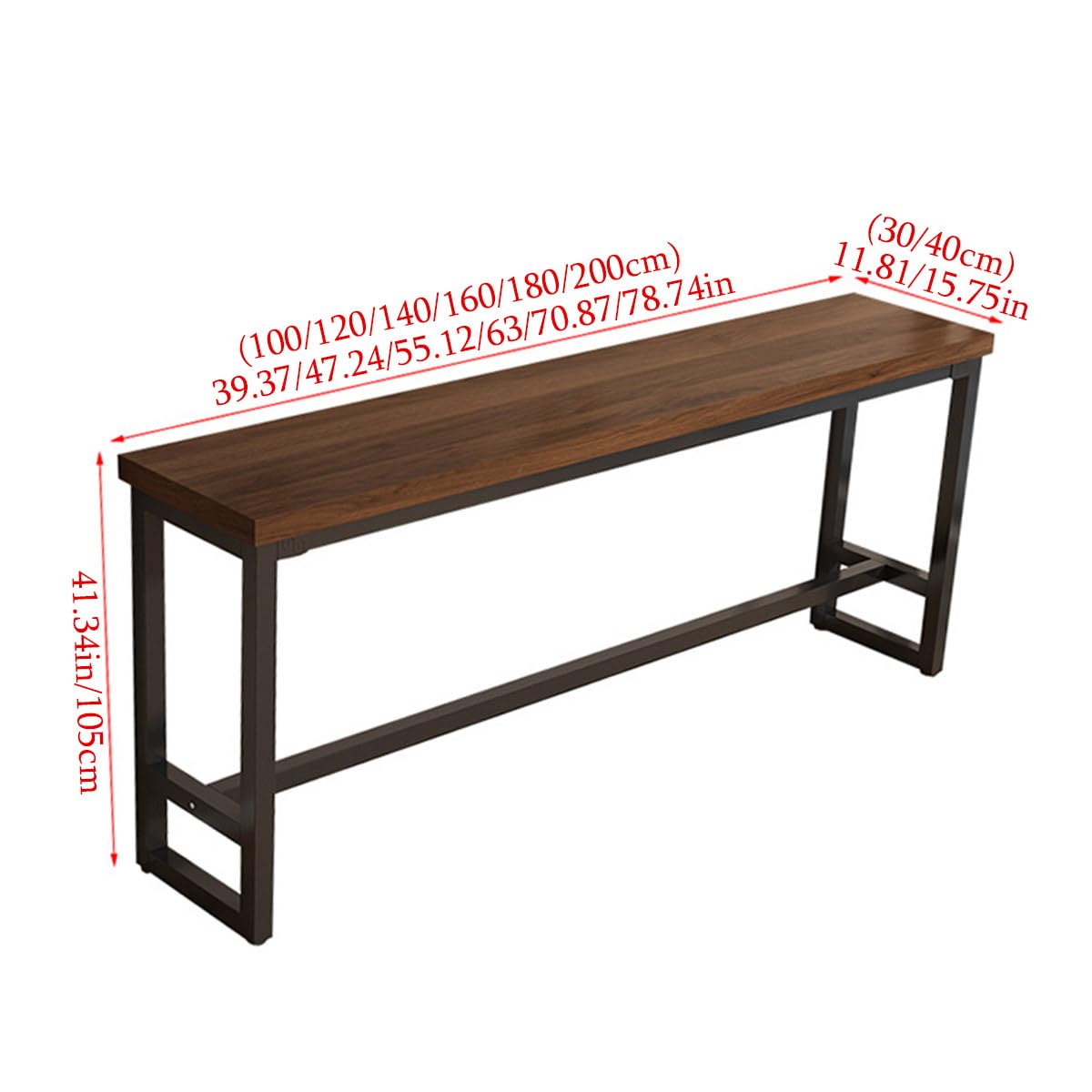 Tall Narrow Cabinet Solid Wood Bar Height Table - Narrow Rectangle ...