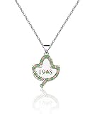 Scwasen Greek Sorority Paraphernalia Gifts for Women Pink and Green Jewelry Leaf Necklace Greek Graduation Gift
