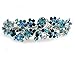 Produktbild Strass Haarspange Hochzeit Braut Blume Haarclip Silber Türkis 9,5 cm (HP005)