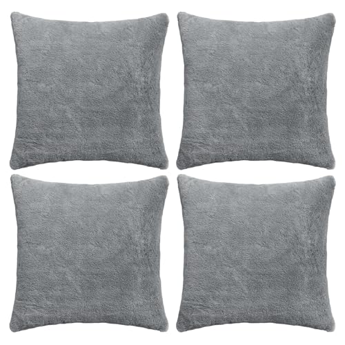 Thmyo 4-Pack Faux Fur Cushion Covers Fluffy Soft Throw Pillow...