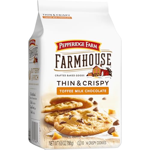 Thin & Crispy Toffee Milk Chocolate Cookies, 6.9 oz (Pack