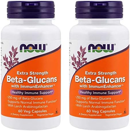 Now Foods Beta-Glucans with ImmunEnhancer 60 Vegi Caps (Pack of 2)