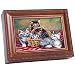 Cats Grey Brown Kittens in Basket Woodgrain Rope Trim Jewelry Music Box Plays You are My Sunshine
