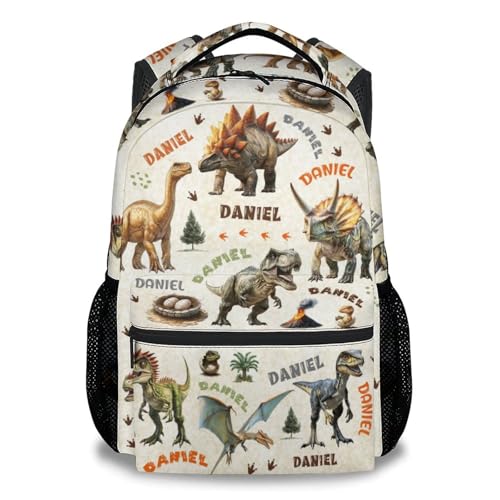 AIOMXZZ Toddler Backpack, Personalized Dinosaur Backpacks for Boys, 17