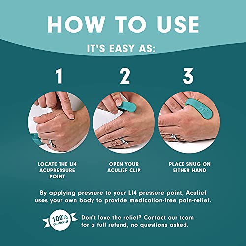 Aculief - Award Winning Natural Headache, Migraine, Tension Relief Wearable – Supporting Acupressure Relaxation, Stress Alleviation, Tension Relief And Headache Relief - 2 Pack - (Teal) #TOP3