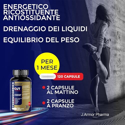 Thermogenics Cut 120 Capsule - Spirulina Menopausa, Attivatore Metabolismo, Energia E Silhouette Definita, Con Acetil L-Carnitina, Selenio, Cromo E Iodio - 4
