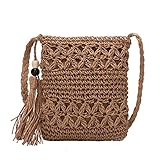 Tamaño pequeño: ancho: 7.09 pulgadas, altura: 8.66 pulgadas, puede almacenar carteras, llaves, cosméticos, tarjetas y otros artículos. Confirma el tamaño antes de realizar un pedido. bolsas de paja