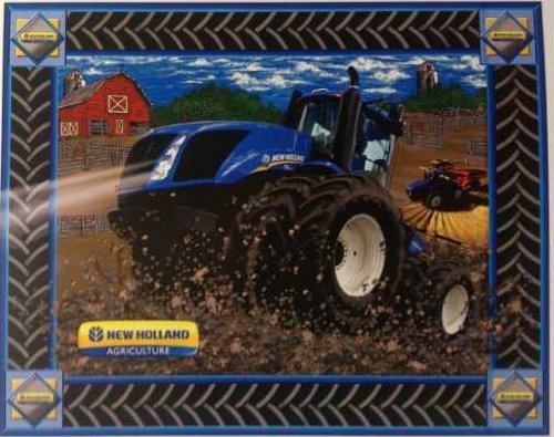 New Holland Agriculture Fabric by Sykel - 100% Cotton, 44"x36" Panel