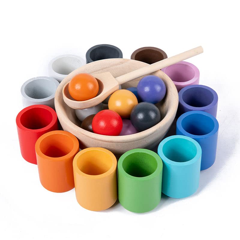 ANVIE & ABEER® Wooden Sorting Toy Toddler Learning Activities 12 Balls & 12 Cups Sensory Toys Matching Counting Preschool Montessori Toys with Sorting Cups (30 mm Ball Size) (B0BS3W56W4) Amazon Price History, Amazon Price Tracker