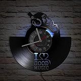 L'horloge est fabriquée en disques vinyles recyclés de 30 cm. Les matériaux en vinyle de haute qualité sont respectueux de l'environnement, non toxiques et résistants à l'humidité, et le cadran est un autocollant.