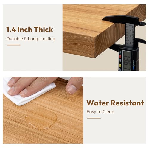 Image of Vivelove Elm Wood Floating Shelf 55x8 inch Set of 1, Natural