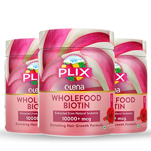 PLIX Olena Plant-Based Biotin, Supports Hair Growth, Healthy Skin & Nails, 45 Servings (Rose) (Pack of 3) PLIX Olena Plant-Based Biotin, Supports Hair Growth, Healthy Skin & Nails, 45 Servings (Rose) (Pack of 3)