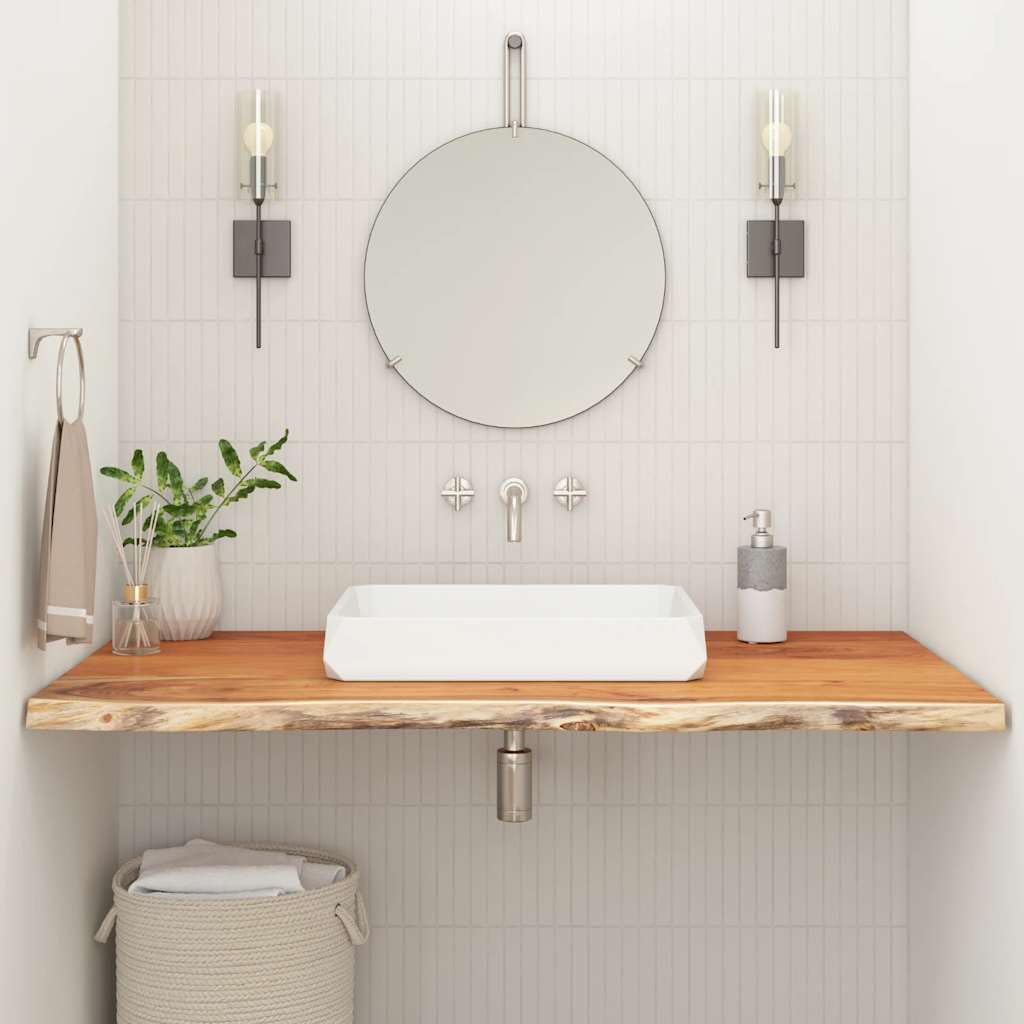 vidaXL Encimera de baño Rectangular Madera Maciza Acacia 90x60x2,5 cm