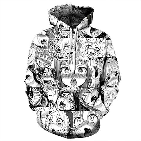 Suéter Encapuchado Hombre 3D Ahegao de Gran Tamaño Cover
