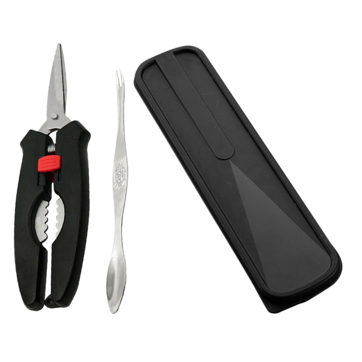 SOLUSTRE 3sets Utensili per Mangiare Granchio Metallo Include Pinze e Forchetta per di Mare con Scatola per Conservazione Strumenti Essenziali per Amanti del Granchio