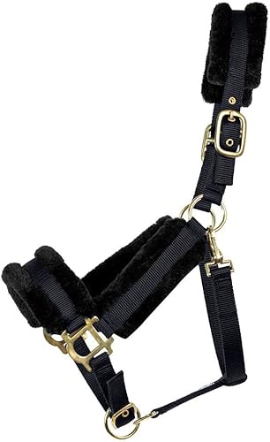 Halter de nailon con forro polar para caballos, máxima comodidad para caballos, diseño antifrotamiento, alta ajustabilidad, herrajes de latón