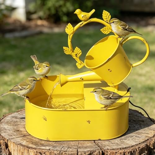 Solar Powered Metal Water Fountain with Backup Battery