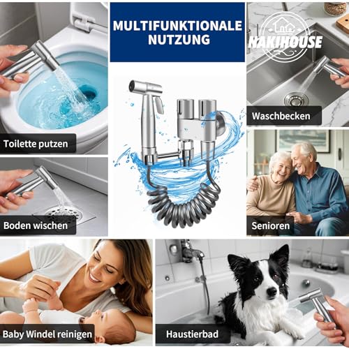 Bidé de acero inoxidable de alta durabilidad con ducha de mano doble 8